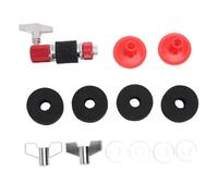 Alomejor Set di Feltri per Piatti da 13 Pezzi, Cuscinetti per Supporto per Piatti in Acciaio Inossidabile, Sostituzione della Chiave della Batteria per Accessori del Kit di Batteria (rosso)