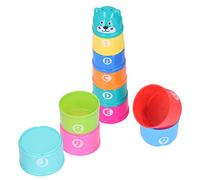 Alomejor Set di Giocattoli di Tazze Impilabili con Design Colorato | Materiale plastico, Sviluppo educativo, Ideale per i più piccoli, Migliora la coordinazione occhio-mano