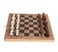 Alomejor Set di Giochi da Tavolo a Scacchi in Legno Pieghevole tra Cui Pezzi di Scacchi, Pezzi di Bozze e Dadi, per gli Appassionati di Giochi Logici e il Divertimento in Famiglia