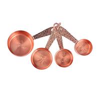 Alomejor Set di Misurini da caffè in Acciaio Inossidabile con Bilancia per Utensili da, Misurino Dosatore in Oro Rosa per Prodotti da Forno Domestici - 4 Pezzi