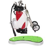 Alomejor Set di Penne da, 3 Penne a Sfera con Mini Borsa da e Prato Verde Simulato, Ruote in Gomma Funzionanti, per la Decorazione della Scrivania, Regali di (Rosso Bianco)