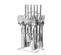 Alomejor Set di Posate Sospese in Acciaio Inossidabile, Regalo Moderno Ed Elegante per Natale, Ringraziamento o Compleanni (1010 Set di posate da appendere in argento da 24)