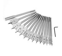 Alomejor Set di Punte per Legno Piatte, 6-25mm Acciaio Al Carbonio