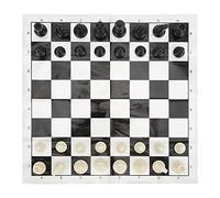 Alomejor Set di Scacchi Internazionali in Plastica PS con Design di Imballaggio Personalizzato per Giochi Genitore-figlio Dama Carta Inclusa 25 Mm/1,0 Pollici Altezza Pedone