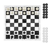 Alomejor Set Di Scacchi Pieghevole con Controller, Giocattolo Di Scacchi Portatile con Carta 25x25cm, Gioco Intellettuale Rilassante per Il Tempo, Scacchi e Verificatori per Migliorare Abilità