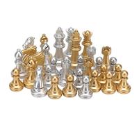 Alomejor Set di Scacchi Portatili in Oro e argento. Gioco di Scacchi con Superficie Scivolosa con Stampa a Caldo per il Piacere di Viaggiare Giocando a