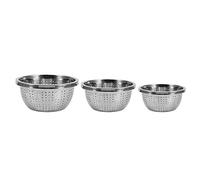 Alomejor Set di Setacci per Riso Precisi, Gadget da, Scolapiatti, in Acciaio Inossidabile Lucidato a Specchio, per Uso Domestico, 3 Pezzi