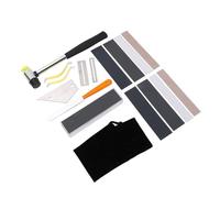 Alomejor Set di Strumenti per Liutaio per Chitarra, 17 Pezzi Strumenti di Riparazione per Installazione Tasti con Martello in Acciaio Inossidabile Bilanciere per Trave di Livellamento e
