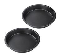 Alomejor Set di Teglie per Pizza Antiaderenti in Acciaio Al Carbonio per Pasticceria da, Teglia Addensata Durevole per Feste o Cene in Famiglia, Teglia per Pizza da 2 Pezzi da 10,4" (6 pollici)