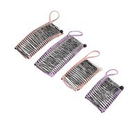 Alomejor Set Pettine per Capelli Vintage Elastico, Senza Pressione, Senza Pieghe, per Capelli Ricci Spessi e Sottili da 20 a 30 Denti Rosa Viola