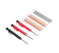 Alomejor Set Professionale di Matite da Carpentiere Solido con Funzione di Foro Profondo a Naso Lungo per la Lavorazione del Legno - Include 2 Pennarelli Rossi e 1