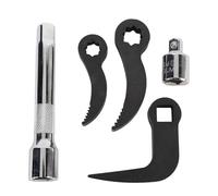 Alomejor Set Testa Adattatore per Leva a Barra, 5 Pezzi | Materiale resistente, acciaio CRV e al manganese, ampie applicazioni, leva regolabile, design a dente di