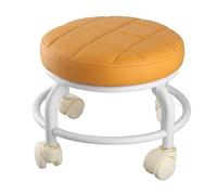 Alomejor Sgabello a Doppio Strato Impermeabile in Memory Foam Ad Alta densità con Rotelle per Family Office, Salone, Spa (ORANGE)