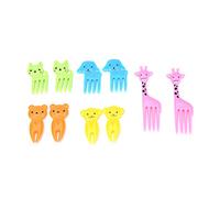 Alomejor Simpatico Plettro per Animali Cartone Animato, Mini Forchette da Dessert per Scatola da Pranzo per Bambini, Divertenti Plettri Colorati per Frutta e Snack, Confezione da 20, 3~6 Cm di (Come