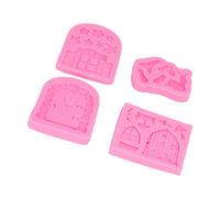 Alomejor Stampo in Silicone Fairy Garden Facile da Rilasciare per Cottura Fai da Te per Prodotti da Forno Domestici, 4 Pezzi Stampi per Cioccolato Fondente con Gnomo Fata Vintage Incantata