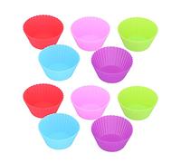 Alomejor Stampo per Muffin in Silicone Riutilizzabile Antiaderente per Cupcake Fodere per Cupcake per Forniture da Forno 10 Pezzi per Panetteria Casa Rosso Blu Rosa Viola Verde