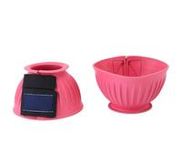 Alomejor Stivali di Comodo Protezione della Campana di Gomma di Fori Equini per L'allenamento di Guida, 1 Paio di Forniture Equestri (ROSEO)