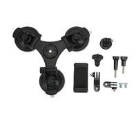Alomejor Supporto a Tripla Ventosa per Telefoni Cellulari e Action Camera, Supporto Regolabile per Varie Superfici Dell'auto, Robusta Struttura in ABS