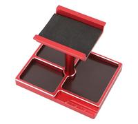 Alomejor Supporto da Lavoro per Auto RC, Workstation di Riparazione in Lega di Alluminio con Vassoi per Viti Magnetici e Base Multifunzione, per Auto RC 1/18 1/24 Come SCX24 FCX24 (rosso)