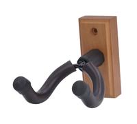 Alomejor Supporto per Chitarra Sicuro a Forma di U per Montaggio a Parete per Chitarra con Staffa Girevole in Acciaio e Imbottitura in Gomma Morbida per Basso (Faggio Quadrato Colore Noce)