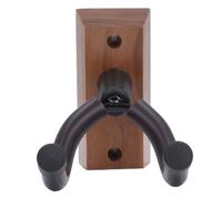 Alomejor Supporto per Chitarra Sicuro a Forma di U per Montaggio a Parete per Chitarra con Staffa Girevole in Acciaio e Imbottitura in Gomma Morbida per Basso (Legno di noce nera trapezoidale)