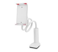 Alomejor Supporto per Telefono per Chitarra, Morsetto Girevole Regolabile per Smartphone con Chiusura a Vite e Cuscinetto Antiscivolo, Adatto per Chitarre Acustiche Ed Elettriche (WHITE)