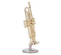 Alomejor Supporto per Vetrina e Dal Design Raffinato in Ottone per Tromba in Miniatura per gli Amanti della Musica e gli Appassionati di Arredamento (3,54 pollici)