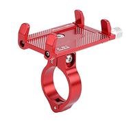 Alomejor Supporto regolabile per telefono in lega di alluminio, resistente per un uso prolungato, utilizzabile per bicicletta, nero (rosso)