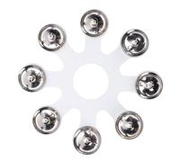Alomejor Tamburello, con 8 Paia di Jingle in Acciaio Inossidabile per Hi Hats Crash Rides e Stacks