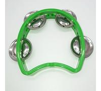 Alomejor Tamburello, Strumento a Percussione Portatile in Plastica con 4 Campanelli per Bambini, Scuola, Feste, Concerti Ed Educazione Musicale (GREEN)