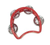 Alomejor Tamburello, Strumento a Percussione Portatile in Plastica con 4 Campanelli per Bambini, Scuola, Feste, Concerti Ed Educazione Musicale (rosso)