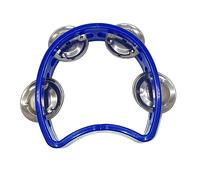 Alomejor Tamburello, Strumento a Percussione Portatile in Plastica con 4 Campanelli per Bambini, Scuola, Feste, Concerti Ed Educazione Musicale (BLUE)
