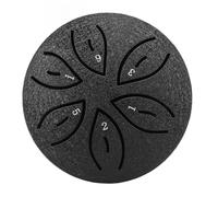 Alomejor Tamburo per Lingua in Acciaio in Miniatura 3" 6 Note Strumento a Tamburo per Pioggia per Performance Musicali di Meditazione in Giardino (BLACK)