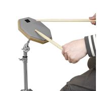 Alomejor Tampone di Pratica del Tamburo, Tamburo in Neoprene in Gomma a Doppio Lato da 12 Pollici con Bacchette da 2 Paia per Principianti (GREY)