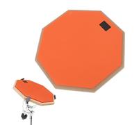 Alomejor Tampone di Pratica del Tamburo, Tamburo in Neoprene in Gomma a Doppio Lato da 12 Pollici con Bacchette da 2 Paia per Principianti (ORANGE)