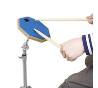 Alomejor Tampone di Pratica del Tamburo, Tamburo in Neoprene in Gomma a Doppio Lato da 12 Pollici con Bacchette da 2 Paia per Principianti (BLUE)