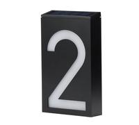 Alomejor Targa Solare Ricaricabile per Indirizzo con Illuminazione a LED | Materiali durevoli, display numerico elegante, pannello solare integrato, luce notturna a lunga durata, compatibile per