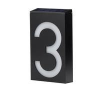 Alomejor Targa Solare Ricaricabile per Indirizzo con Illuminazione a LED | Materiali durevoli, display numerico elegante, pannello solare integrato, luce notturna a lunga durata, compatibile per