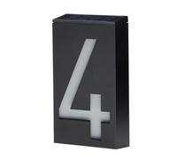 Alomejor Targa Solare Ricaricabile per Indirizzo con Illuminazione a LED | Materiali durevoli, display numerico elegante, pannello solare integrato, luce notturna a lunga durata, compatibile per