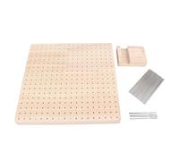 Alomejor Tavoletta per Blocchi in Legno e Gomma per Uncinetto per Perfetti Granny Squares con 20 Perni in Acciaio e Piccolo Supporto per Lavoretti da Viaggio