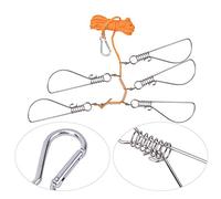 Alomejor Traversa da Pesca in Acciaio Inossidabile, Supporto per Pesci Resistente con 5 Bottoni a Pressione e Corde in Nylon, per Pesci più Grandi Come Trespoli con Sfera Galleggiante