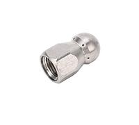 Alomejor Ugello per Idropulitrice in Acciaio Inossidabile 5000PSI per la Pulizia dei Tubi e il Dragaggio in Acqua Calda e Fredda (Testa a sfera Anteriore 1 Posteriore 6 Fori G1/4in)