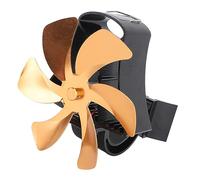 Alomejor Ventola per Camino Installazione Magnetica Generazione Efficiente di Calore per Stufe a Legna Perfetto per la Casa Lega di Alluminio (GOLD)
