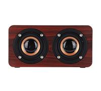 Alomejor Wooden Bluetooth Speaker with Retro Design (Brown wood grain | Portatile, doppi driver da 52 mm, connessione AUX da 3,5 mm, tempo di riproduzione lungo, supporta la ricarica micro USB