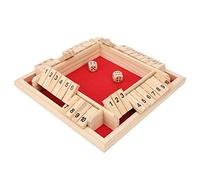 Alomejor Wooden Shut the Box Dice Game per Divertimento in Famiglia e Apprendimento, Gioco da Tavolo in Legno Educativo per Bambini e Adulti, Red Flannel Pine 4 Lati 10 Numeri da Tavolo