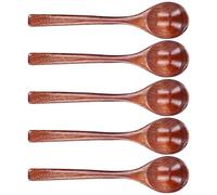 Alomejor Wooden Soup Spoon Set, Long Handle Utensils | Resistente legno Phoebe, design realizzato a mano, pentole antiaderenti