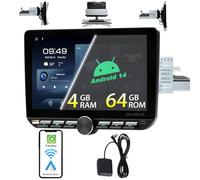 Alondy 1 DIN Android 14 (4G+64GB) Autoradio con Schermo (10,1”) Compatibile con Wireless Apple Carplay Android Auto Radio AM/FM RDS Bluetooth Navi GPS WiFi Type-C USB Mirror Link