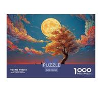 Alone Tree Stands on The Water 1000 Pezzi Carta Ecologica Puzzle Oil Painting Style Tree Immagini Vibranti Giocattoli Educativi Puzzle Per Bambini 70x50cm/1000pcs