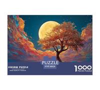 Alone Tree Stands on The Water 1000 Pezzi Cartoncino Premium Puzzle Oil Painting Style Tree Sfida Unica Gioco Creativo Puzzle Per Bambini 38x26cm/1000pcs