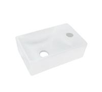 Aloni Lavabo in ceramica design bianco foro per rubinetto destro 30 x 18,5 x 9,5 cm